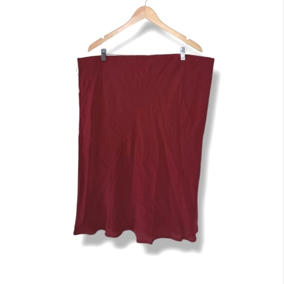 NWT AVA VIV MIDI SKIRT IN BURGUNDY SIZE 2X - Picture 3 of 6
